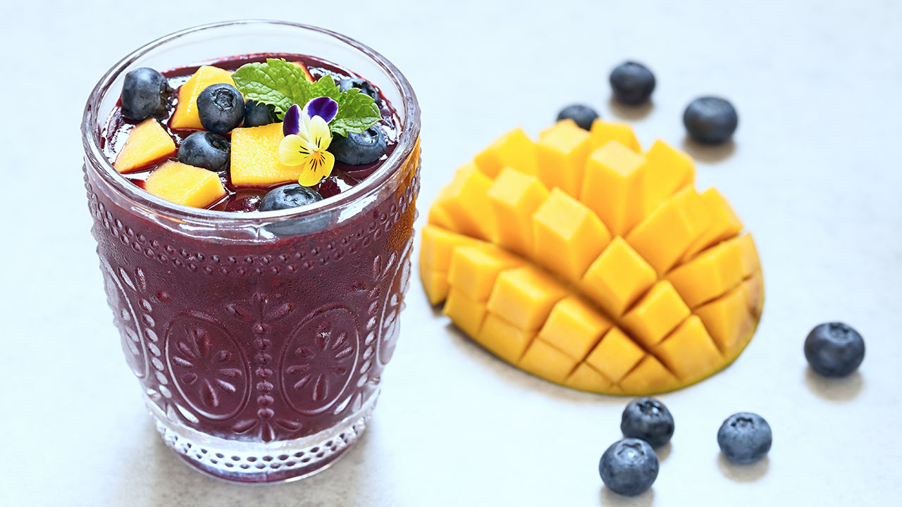 tropical blueberry smoothie