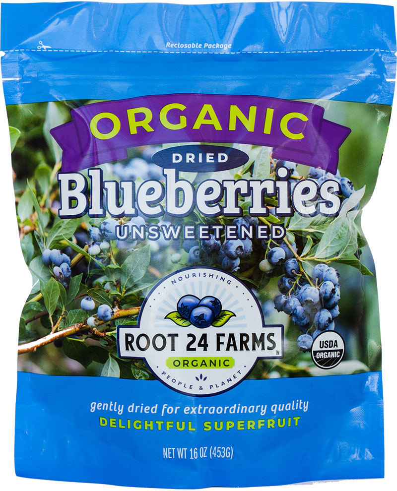 organic dried blueberries unsweetened - root 24 farms