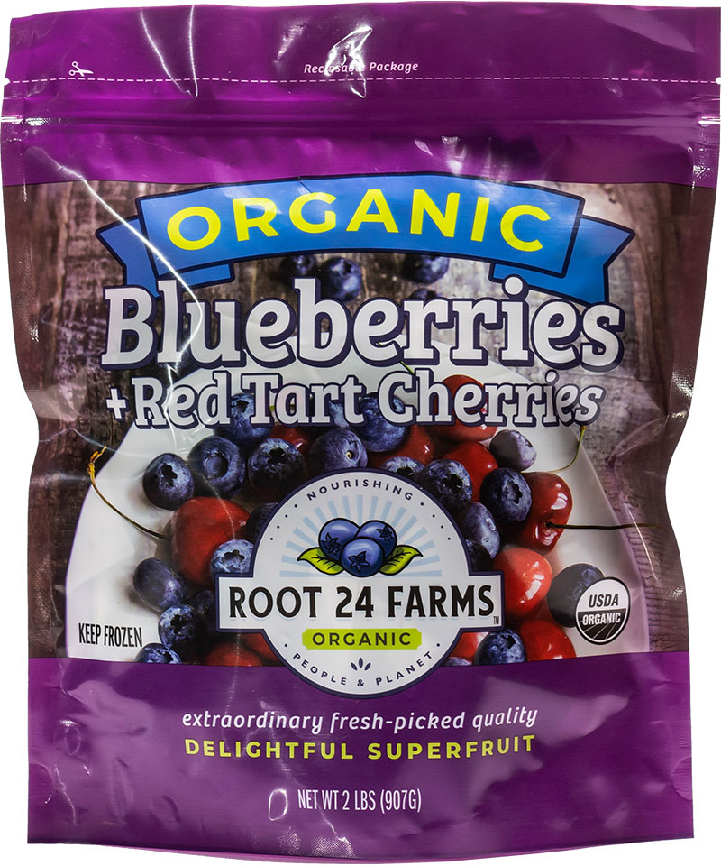 organic frozen blueberries and cherries - root 24 farms